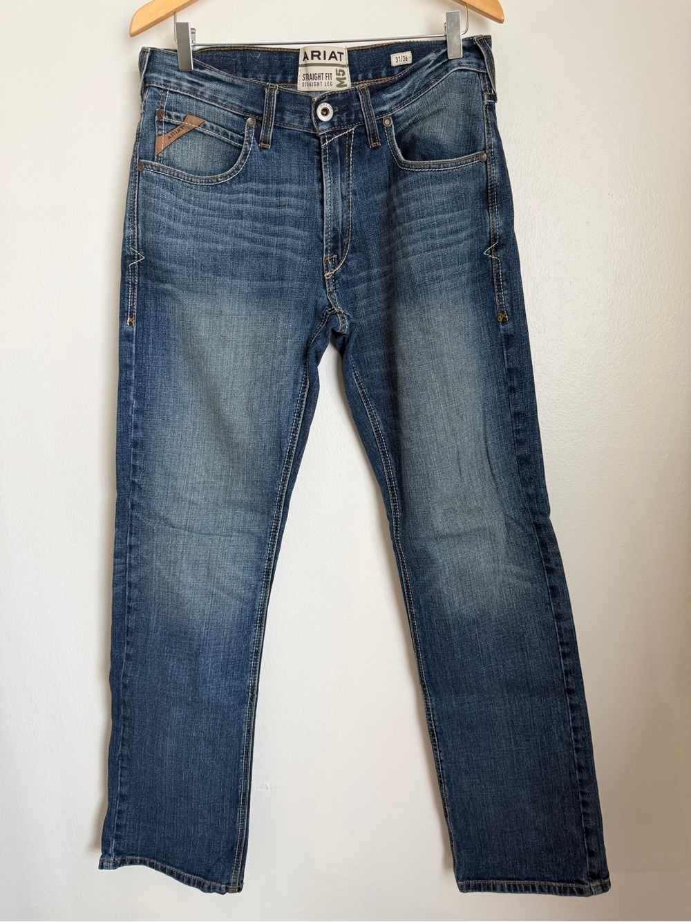 Ariat M5 Straight Fit Straight Leg Men Size 31x36 Light Wash Blue